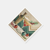 ミッドセンチュリークリスマスカクテルパーティーハッピーアワー スタンダードカクテルナプキン (角)