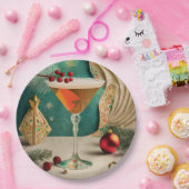 ミッドセンチュリークリスマスカクテルパーティーハッピーアワー ペーパープレート (パーティー)