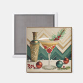 ミッドセンチュリークリスマスカクテルパーティーハッピーアワー マグネット (正面/裏面)