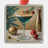 ミッドセンチュリークリスマスカクテルパーティーハッピーアワー メタルオーナメント (正面)