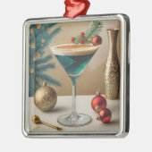 ミッドセンチュリークリスマスカクテルパーティーハッピーアワー メタルオーナメント (左)