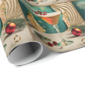 ミッドセンチュリークリスマスカクテルパーティーハッピーアワー ラッピングペーパー (ロールコーナー)