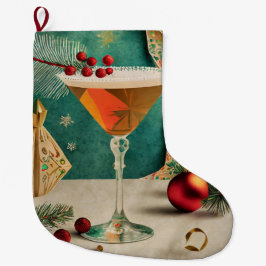 ミッドセンチュリークリスマスカクテルパーティーハッピーアワー ラージクリスマスストッキング