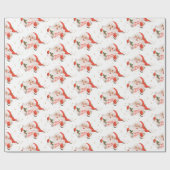 ミッドセンチュリークリスマスカロリングサンタクロース ラッピングペーパー (フラット)