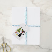 ミッドセンチュリークリスマスキャットギフトラベル ギフトタグ (より糸付き)