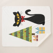 ミッドセンチュリークリスマスキャットシェルパブランケット シェルパブランケット (正面(横))