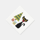 ミッドセンチュリークリスマスキャットペーパーナプキン スタンダードカクテルナプキン (角)