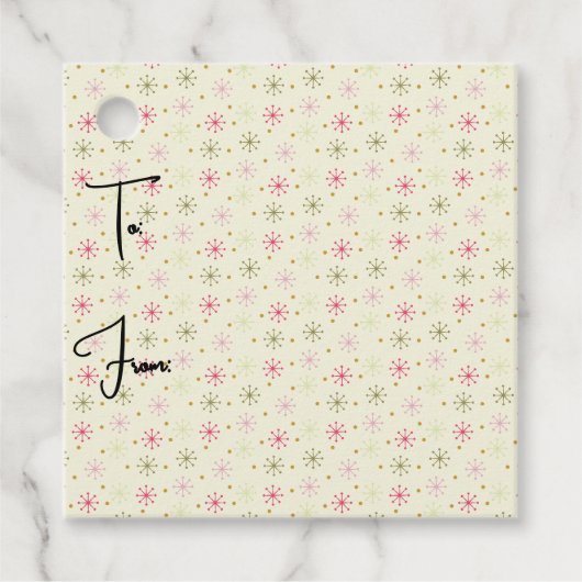 ミッドセンチュリークリスマススターバストギフトラベル フェイバータグ (正面)