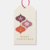 ミッドセンチュリークリスマススノーフレークオーナメントギフトラベル ギフトタグ (正面)