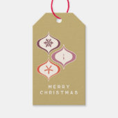 ミッドセンチュリークリスマススノーフレークオーナメントギフトラベル ギフトタグ (正面)