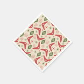 ミッドセンチュリークリスマスブーメランダイヤモンド スタンダードカクテルナプキン (角)