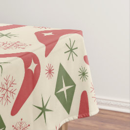 ミッドセンチュリークリスマスブーメランダイヤモンド テーブルクロス