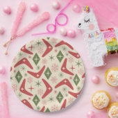 ミッドセンチュリークリスマスブーメランダイヤモンド ペーパープレート (パーティー)