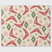 ミッドセンチュリークリスマスブーメランダイヤモンド ラッピングペーパー (フラット)