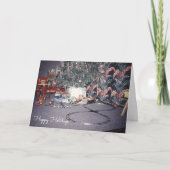 ミッドセンチュリークリスマスヴィンテージホリデートイトレイン シーズンカード (正面)