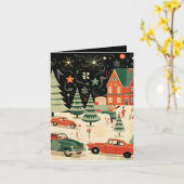 ミッドセンチュリークリスマス カード (黄色い花)