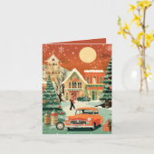 ミッドセンチュリークリスマス カード (黄色い花)