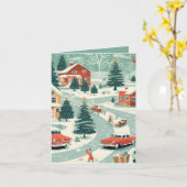 ミッドセンチュリークリスマス カード (黄色い花)