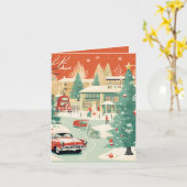 ミッドセンチュリークリスマス カード (黄色い花)