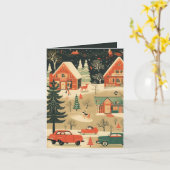 ミッドセンチュリークリスマス カード (黄色い花)