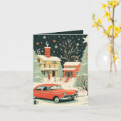 ミッドセンチュリークリスマス カード (黄色い花)