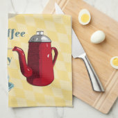 ミッドセンチュリーグッドコーヒーサインlレトロ キッチンタオル (四つ折り)