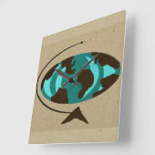 ミッドセンチュリーグモダンローブアートウォールクロック スクエア壁時計 (傾斜)