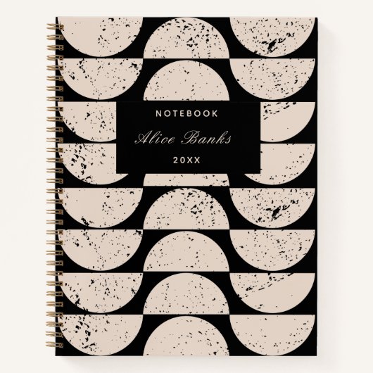 ミッドセンチュリーグランジサークル&スクリプト名 ノートブック (正面)