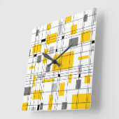 ミッドセンチュリーグリッド スクエア壁時計 (傾斜)