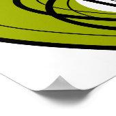 ミッドセンチュリーグリーンオレンジモダン抽象芸術ヴィンテージ ポスター (角)