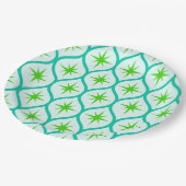 ミッドセンチュリーグリーンスターバストオンオジーパターン ペーパープレート (アングル)