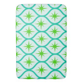 ミッドセンチュリーグリーンスターバストオン楕円パターン バスマット (正面縦)