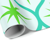 ミッドセンチュリーグリーンスターバストオン楕円パターン ラッピングペーパー (ロールコーナー)