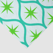 ミッドセンチュリーグリーンスターバストオン楕円パターン 薄葉紙 (詳細)