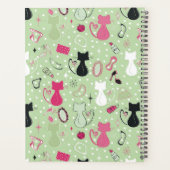 ミッドセンチュリーグリーンハート猫 プランナー手帳 (裏面)