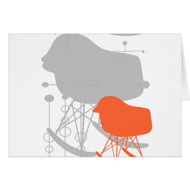 ミッドセンチュリーグレーパターンチェアシルエット (正面横)