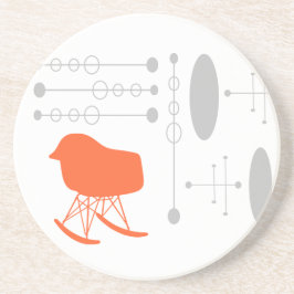 ミッドセンチュリーグレーパターンチェアシルエット コースター