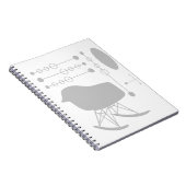 ミッドセンチュリーグレーパターンチェアシルエット ノートブック