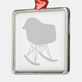 ミッドセンチュリーグレーパターンチェアシルエット メタルオーナメント (左)