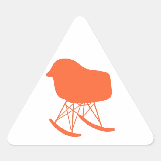 ミッドセンチュリーグレーパターンチェアシルエット 三角形シール (正面)