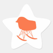 ミッドセンチュリーグレーパターンチェアシルエット 星シール (正面)