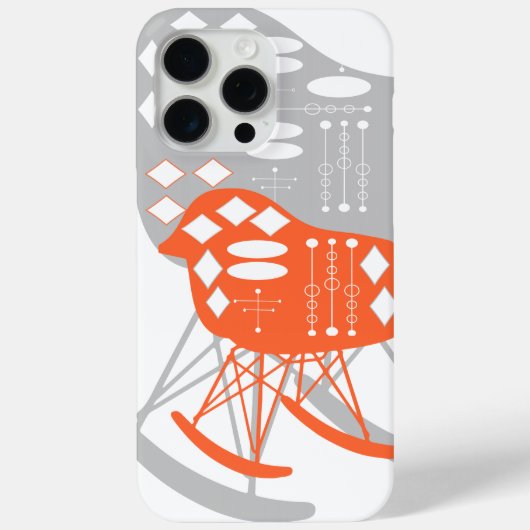 ミッドセンチュリーグレーパターンチェアシルエット Case-Mate iPhoneケース (裏面)