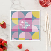 ミッドセンチュリーサイケデリックマイルドパープルピンク スタンダードランチョンナプキン (インサイチュ)