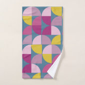 ミッドセンチュリーサイケデリックマイルドパープルピンク バスタオルセット (ハンドタオル)