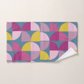 ミッドセンチュリーサイケデリックマイルドパープルピンク バスタオルセット (ハンドタオル)