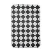 ミッドセンチュリーサテンダイヤモンド – 白黒 バスマット (正面縦)