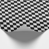 ミッドセンチュリーサテンダイヤモンド – 白黒 ラッピングペーパー (角)