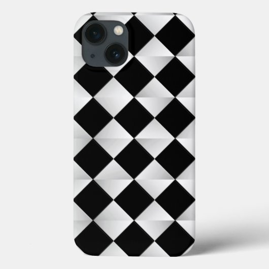 ミッドセンチュリーサテンダイヤモンド – 白黒 Case-Mate iPhoneケース (裏面)