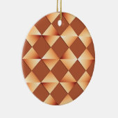 ミッドセンチュリーサテンダイヤモンド – 銅と茶色 セラミックオーナメント (右)
