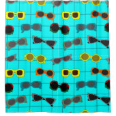 ミッドセンチュリーサングラスモダンズ シャワーカーテン (正面)